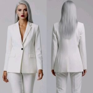 Philosophy Blazer Womens 8 Off White One Button Front Evening Wedding Jacket